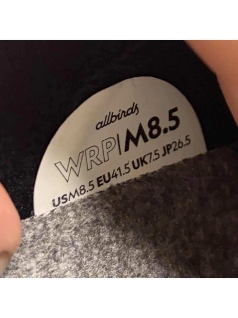 Allbirds Wool Runner Protect Mens Size 8.5 Black Athletic Running Shoes Sneakers